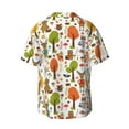 thumbnail image 5 of Uemuo Animals Forest Pattern Cotton Linen Short Sleeve Shirts,Casual Lightweight Button Down Shirts,Vacation Beach Summer Tops-4X-Large, 5 of 7