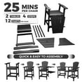 thumbnail image 6 of Outdoor Bar Height Adirondack Chairs with Connecting Tray,Balcony Chairs Recycled Poly Adirondack,Tall Adirondack Chairs Bar Chairs for Deck,Backyard,Outdoor Adirondack Chairs Weather Resistant, 6 of 7