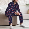 thumbnail image 7 of Lsque Winter Skiing Snowflakes Pattern Long Sleeve Pajama Set for Men - Soft 2-Piece Sleepwear and Loungewear Set with Pockets, Comfy Nightwear-Small, 7 of 7
