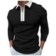 thumbnail image 4 of Gibobby Playera polo hombre Camisa Casual camisa larga y sólida de Men's Tire Down Blouse Collar Men camisas de manga de cremallera camisas de casual(Negro,XL), 4 of 5