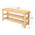 Ktaxon 2 Tier Hallway Shoe Bench Entryway Storage Natural Solid Bamboo Organizer Rack