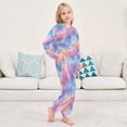 thumbnail image 6 of Fluffy Pajamas Set Fuzzy Winter Warm Pj Sets Pullover Tops and Long Pants Watercolor Powder Blue Pattern Large, 6 of 8