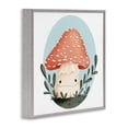 thumbnail image 3 of Stupell Industries Smiling Mushroom In Nature Floral Painting Gray Framed Art Print Wall Art, 24 x 24, 3 of 8