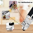 thumbnail image 3 of Manual Can Opener, Stainless Steel Smooth Edge Hand Held Can Opener, Heavy Duty Multifunctional Bottle Opener With Easy Turn Knob, 3 of 6