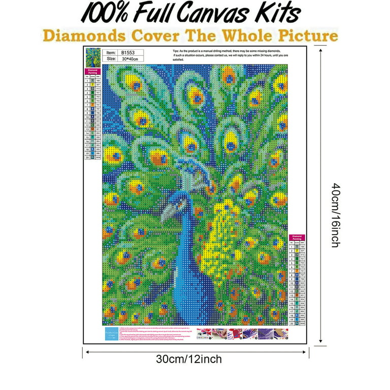 Peacock Diamond Painting Kits for Adults - 5D Diamond Art Kits for Adults  Kids B