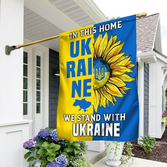 Flagwix Ukraine Peace Sunflower Flag In This Home We Stand With Ukraine DDH3385F Ukraine Flags, Indoor Outdoor Decoration - House Flag (29.5" x 39.5")