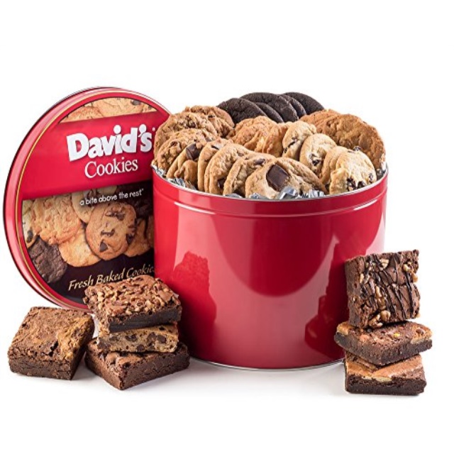 david's cookies & brownie family pack 5 lb. gift tin