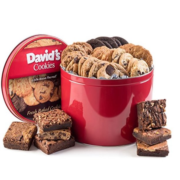 david's cookies & brownie family pack 5 lb. gift tin