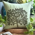 thumbnail image 2 of The HomeCentric Pillow Cover, Green Throw Pillow Covers, Green Beaded Tree Botanical Pillows Cover, Pack of 2, 14x14 inch (35x35 cm) Pillow Covers, Square Silk Pillow Covers, Floral, - Green Tree, 2 of 11