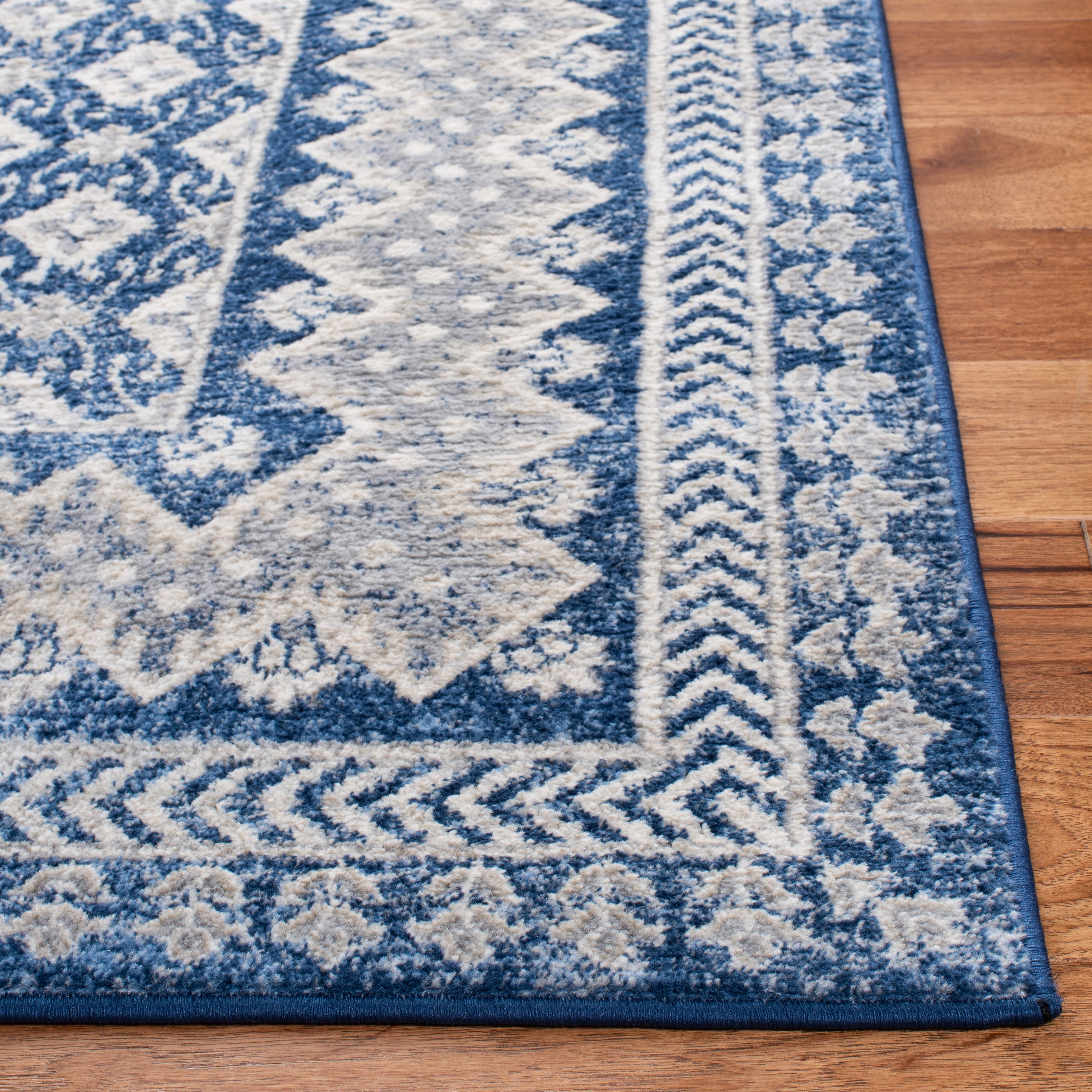 SAFAVIEH Brentwood Dory Geometric Area Rug, Navy/Beige, 10' x 13'