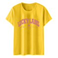 thumbnail image 5 of YDLCAFD T-Shirt pour Femmes Adapté à l'Impression Col Rond Manches Courtes Tee Tops Tunique Blouse, 5 of 5