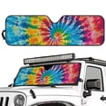 thumbnail image 2 of FUIALDOLG Windshield Sun Shade, Tie-dye Sunshade Compatible with Car Off-road Vehicle Foldable Windshield Sun Visor Blocks UV Rays 52.95x16.14 inch, 2 of 7