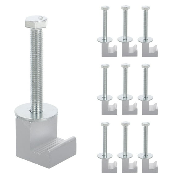 10pcs Silver Aluminum J Hook Clamps for Truck Tool Boxes Pickup Truck Bed Accessories Tie Downs