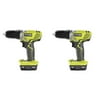 Ryobi Cordless Compact 12V 3/8" Drill & Driver (2 Pack) (Certified Refurbished)