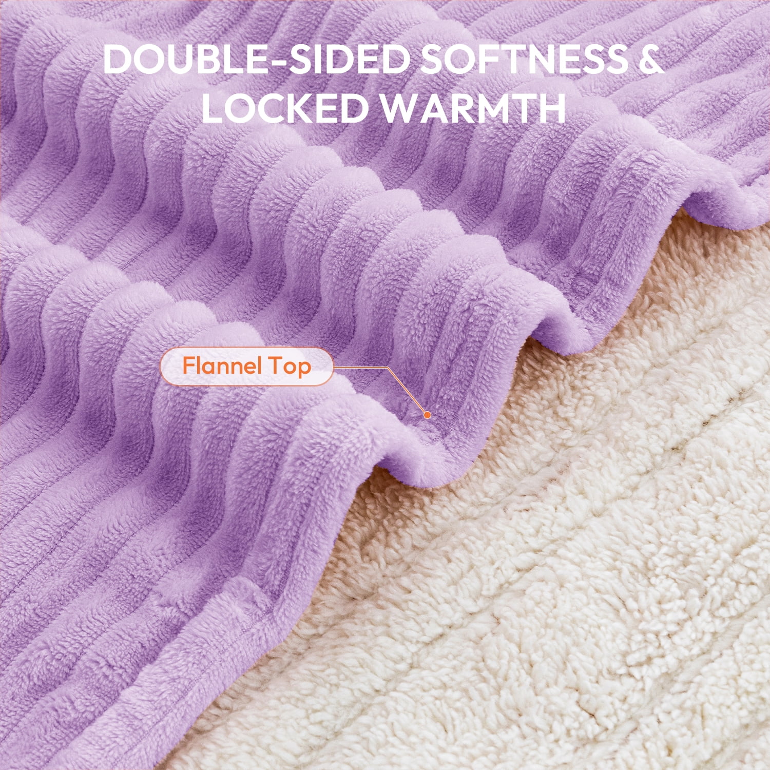GOTCOZY Heated Blanket Electric Throw - 50"x60" Heating Blanket with  3 Hours Auto-Off and 5 Heat Levels ETL Certified Soft Flannel,Machine Washable (purple）