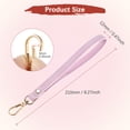 thumbnail image 3 of Uxcell Wristlet Strap [1PCS] - Genuine Leather KeyChain Hand Strap - [Pink-Gpld-8.27In] Replacement Wrist Strap, 3 of 7