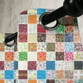 thumbnail image 3 of Ambesonne Colorful Grommet Curtain, Patchwork Retro Style, 50" x 108", Multicolor, 3 of 6