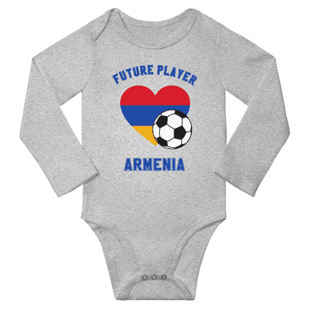 

Future Armenia Soccer Player Baby Long Slevve Bodysuit Jumpsuits (Gray 12-18 Months)