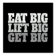 thumbnail image 1 of DistinctInk Custom Bumper Sticker - 3" x 3" Decorative Decal - Black Background - Eat Big Lift Big Get Big, 1 of 2