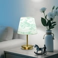 thumbnail image 6 of Modern Minimalist Cone Desk Lamp Antique Bronze Base & Linen Shade Bedside Table Lamp for Bedroom Living Room, Office, Dorm Mint Green Rabbits Medium, 6 of 8