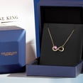 thumbnail image 6 of Gem Stone King 18K Yellow Gold Plated Silver Pink Mystic Topaz Infinity Pendant Necklace for Women (0.42 Cttw, Heart Shape 4MM, with 18 inch Silver Chain), 6 of 6