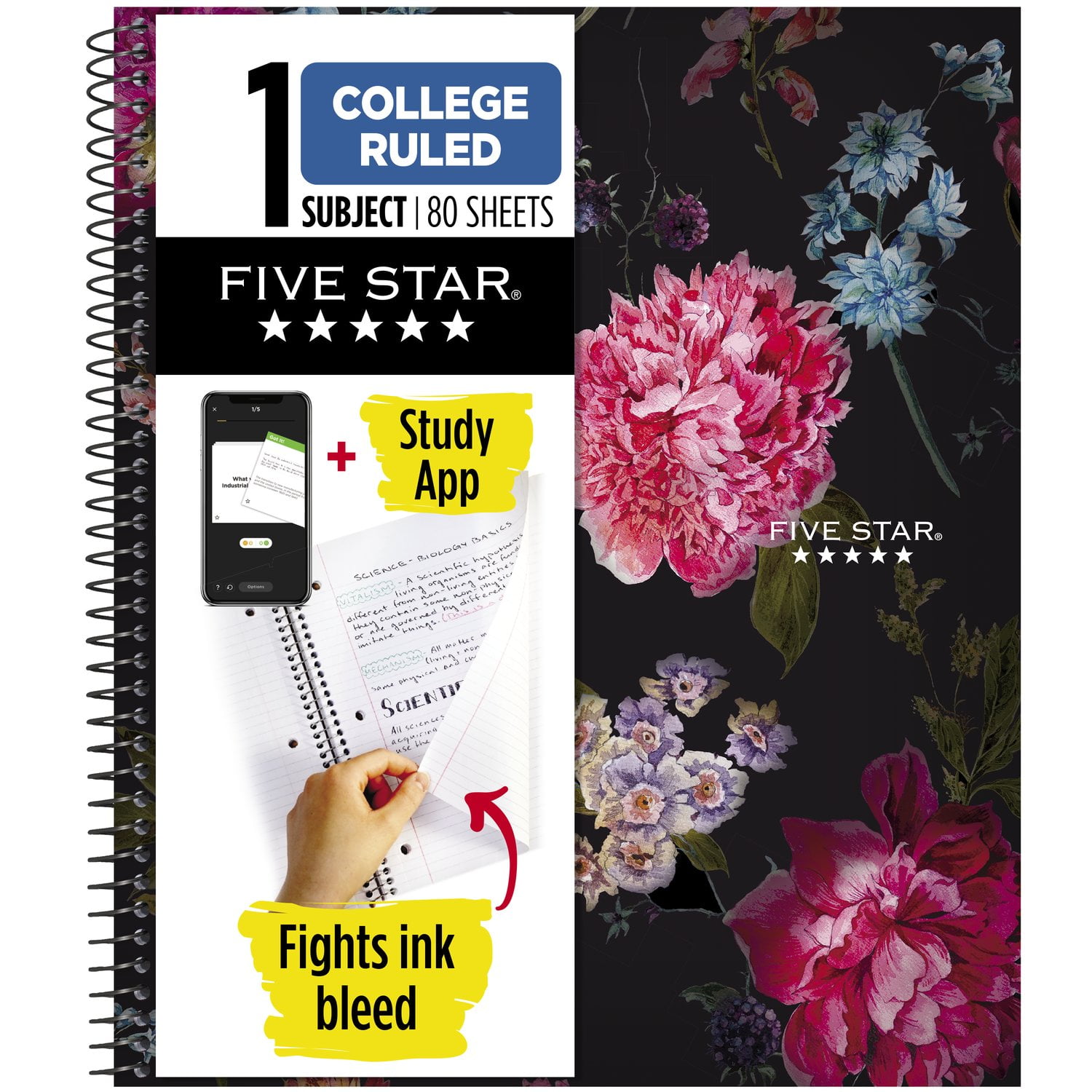 Flower Notebook – A4 Lined Journal, Dark Winter Edition, 192 Pages, Premium Matte Cover, Thick Paper For Writing