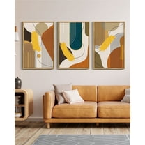 Drsoum Boho Abstract Wall Art 24x36in3pcs Large Natural Framed Modern Minimalist Luxury Gold Line Artwork Kitchen Dining Room Decor