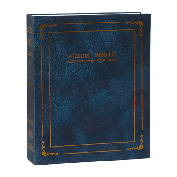 Álbum de fotos DIY de 6 pulgadas, 200 bolsillos, tipo Interleaf, imágenes artesanales conmemorativas, libro de memoria familiar, amante, boda, Almacenamiento y organización del hogar Azul Bearachild HA073930-02