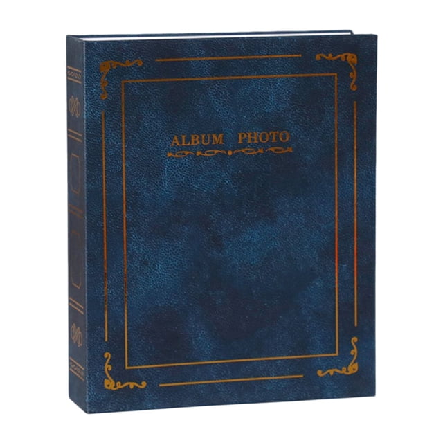 Álbum de fotos DIY de 6 pulgadas, 200 bolsillos, tipo Interleaf, imágenes artesanales conmemorativas, libro de memoria familiar, amante, boda, Almacenamiento y organización del hogar Azul Cateissary HA073930-02