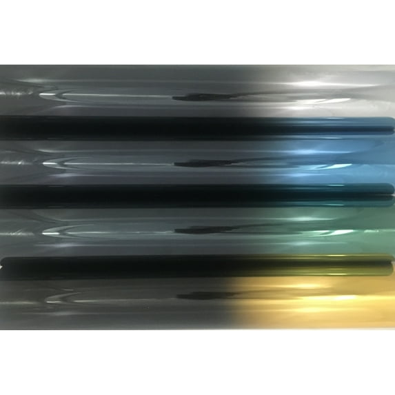 Window Tint Film Colored Fade Dark (Half Black / Half Colored)