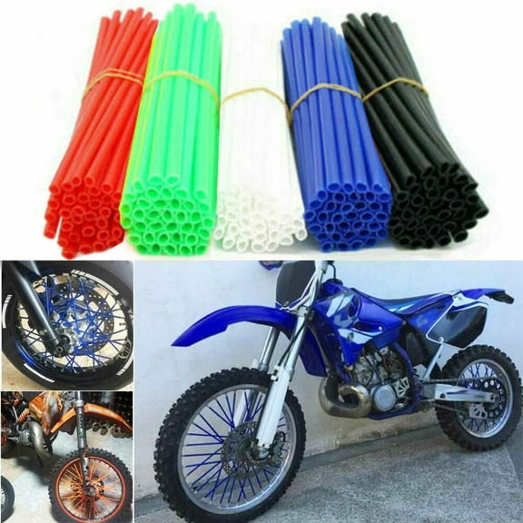 Soumake 72Pcs Spoke Covers Universal Easy Installation Plastic Motorcycle Spoke Skins for Mountain Bike