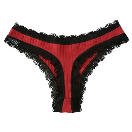 

Rovga Women S Lingerie Female S Lace Panties Red Cotton Briefs 1 Pcs