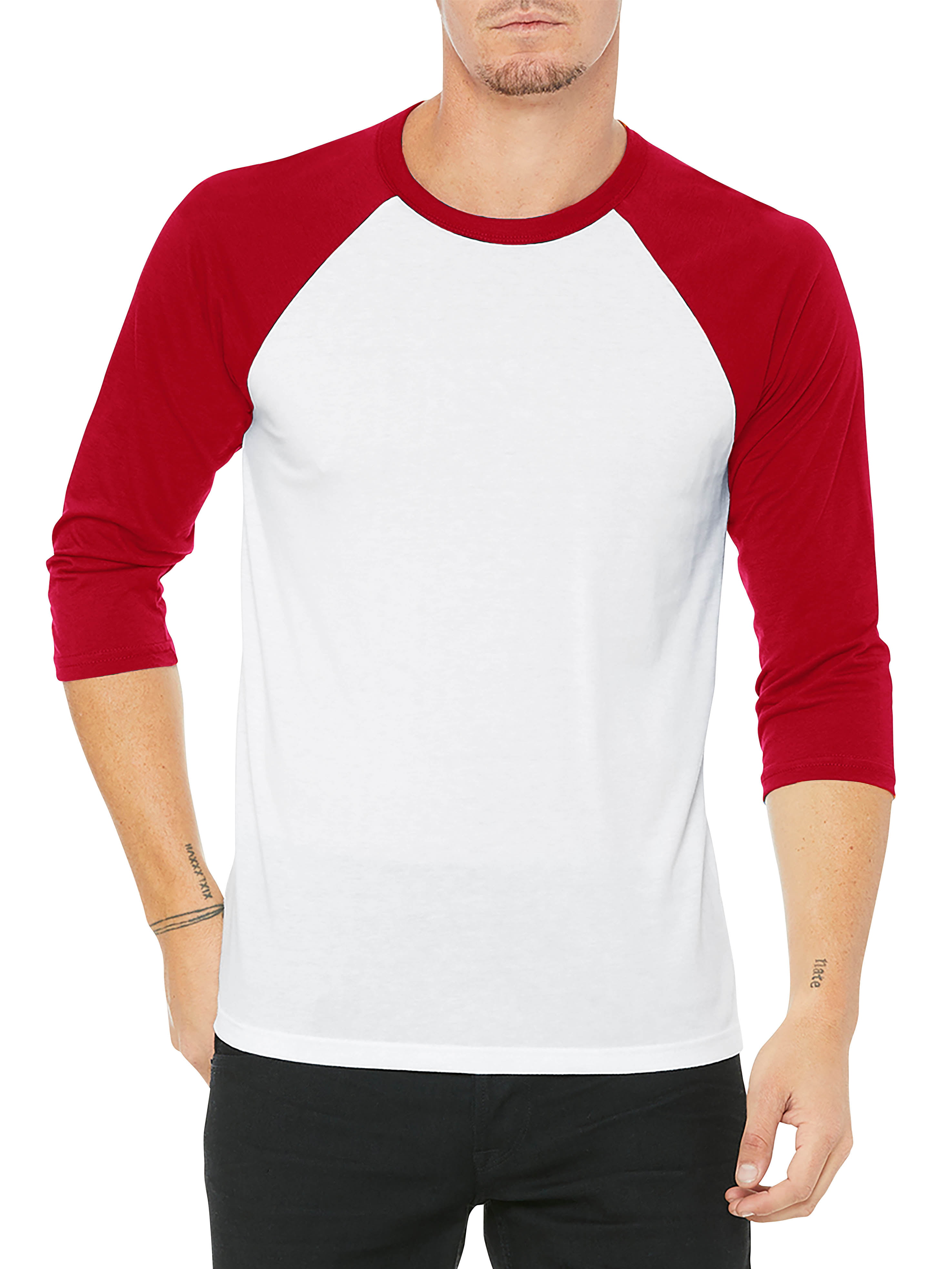 shirts Team Sports Jersey Tee  S~3XL Raglan 3/4 Sleeve Cotton Plain Baseball T