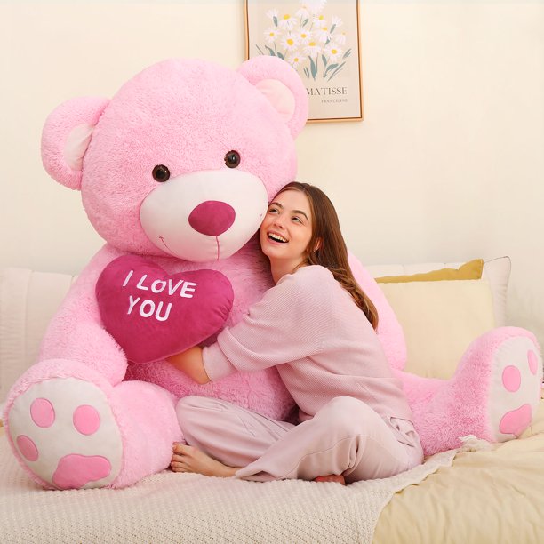 MorisMos Pink 6ft Giant Teddy Bear for Indoor Playground Decor