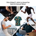 thumbnail image 6 of Bixox Men's Colorful Dinosaur Printed Short Sleeve Skinny Athletic T-Shirt, 6 of 6