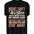 thumbnail image 2 of [Night Worker Graphic Tee] 1 Pce Night Worker Tee Graphique - 100 % Coton Coupe Régulière T-Shirt Col Rond Décontracté - Haut Imprimé Humoristique pour Hommes Adultes pour Formation & Activités Extérieures, 2 of 7