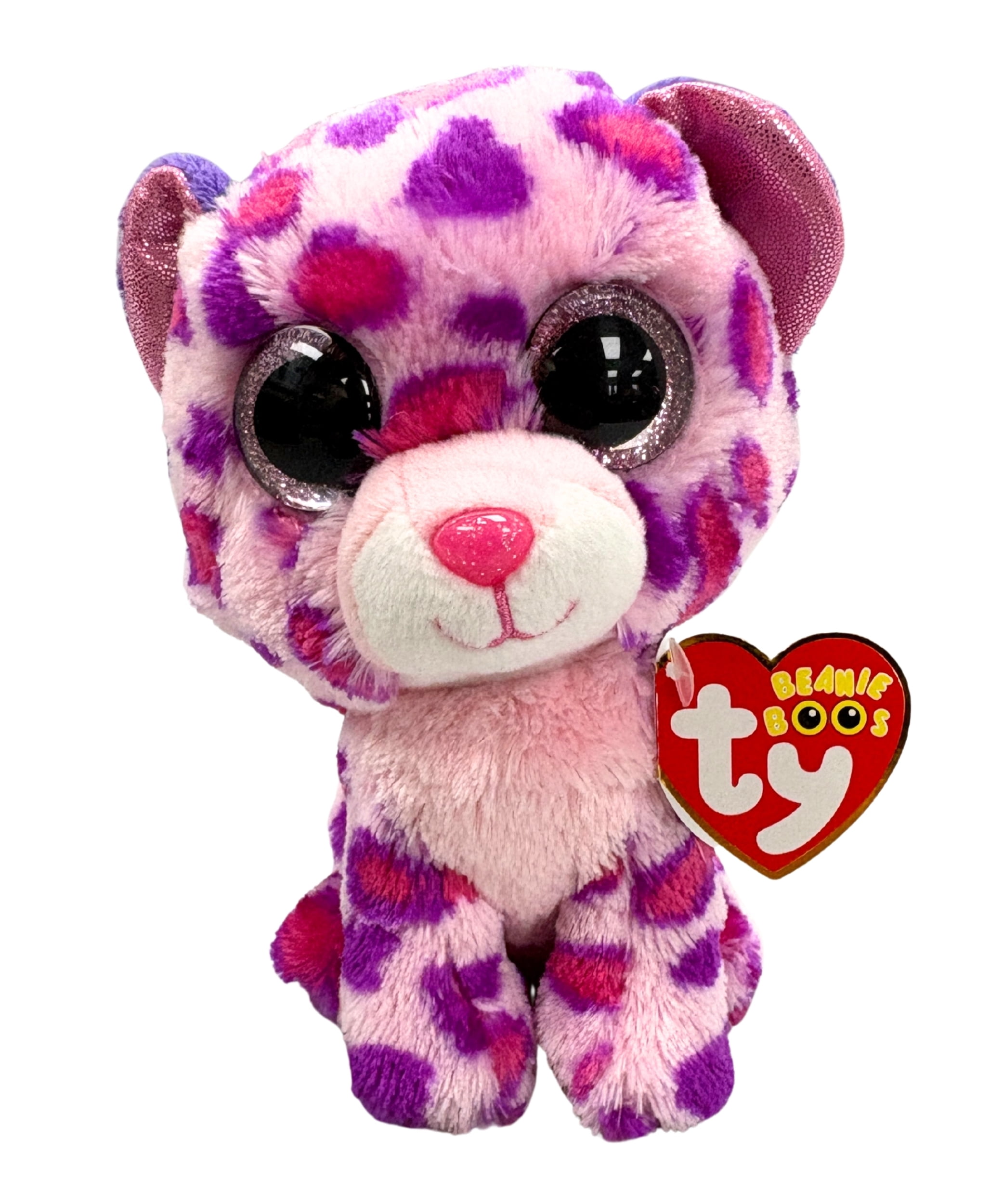 ty-beanie-boos-buddies, Glamour Pink Leopard, Large Plush Toy, For