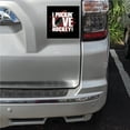 thumbnail image 2 of DistinctInk Custom Bumper Sticker - 4" x 4" Decorative Decal - Black Background - I Puckin' Love Hockey, 2 of 2