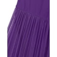 thumbnail image 4 of IEFIEL Girls Mock Neck Lyrical Dance Dress Juniors Cutout Back Gymnastics Leotard Teens Sheer Mesh Praise Dance Costume Purple 10, 4 of 7
