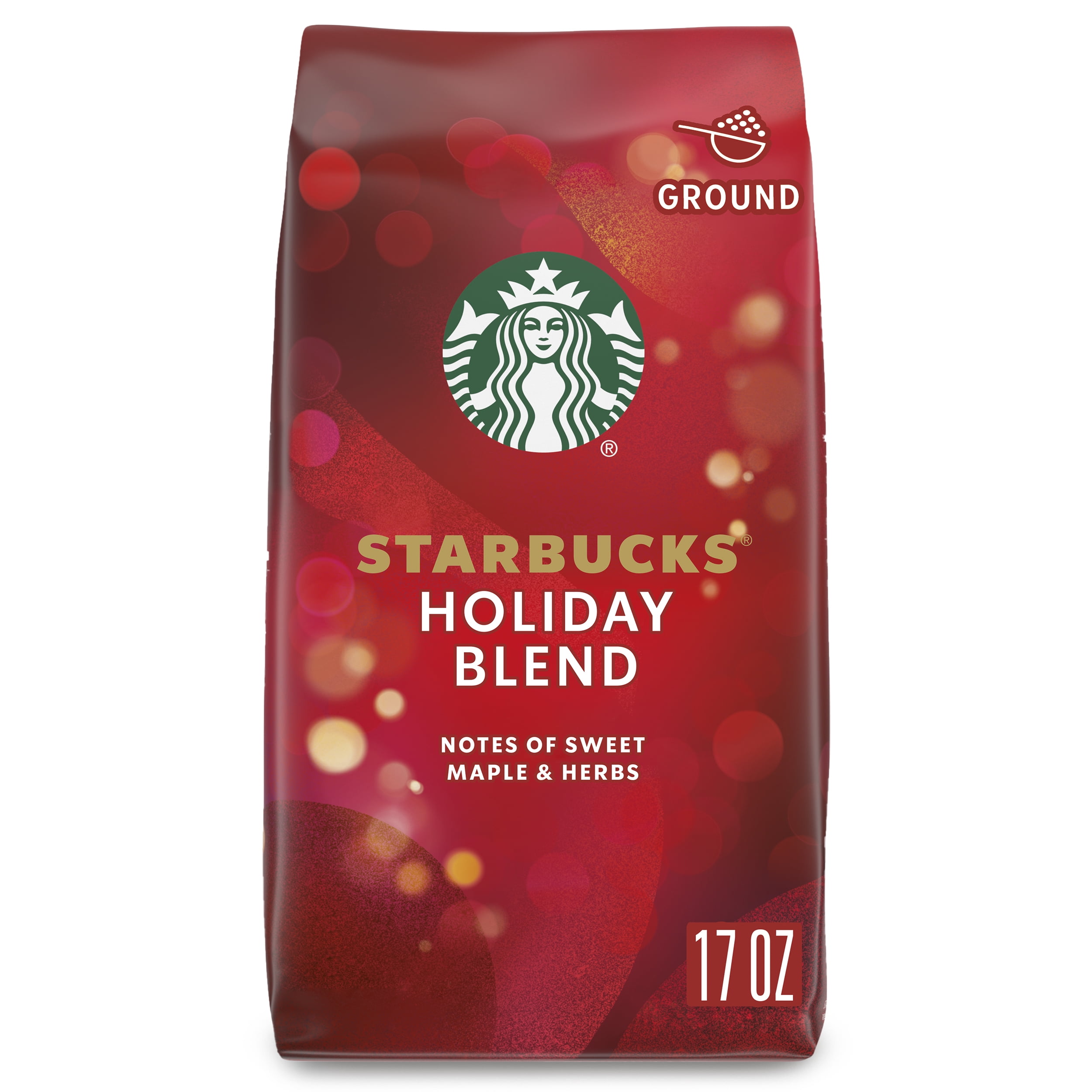 Starbucks Holiday Blend, Ground Coffee, Medium Roast, 100% Arabica, Limited Edition, 17 oz