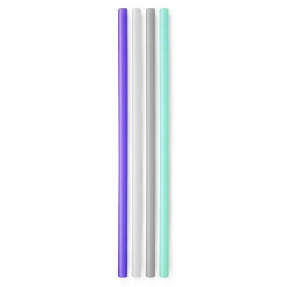 GoSili X-Long Straws, 4pk. Sea/Fog/Frost/Violet