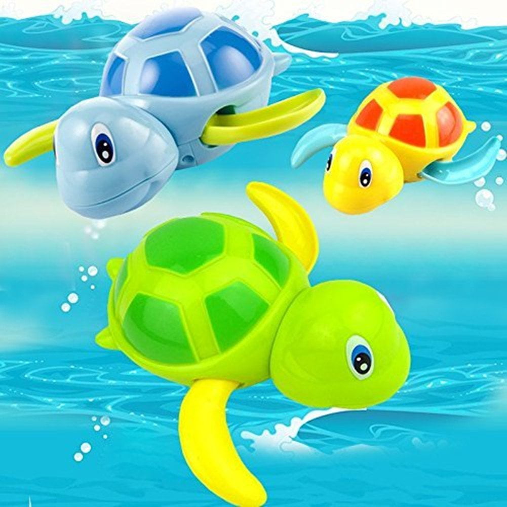 afontoto Baby Bath Toys Wind-up Turtle Toys Pool Swim Bath Toys Multi-Colors Swimming Bathtube Toy Pool Playset for Toddlers Kids Birthday for Boys and Girls Green, Blue, Pink