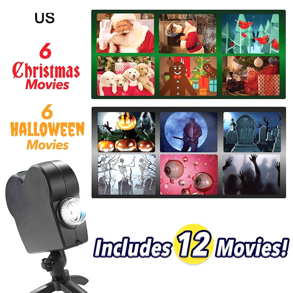 Halloween Holographic Projection Screen Christmas Film Projector Home Theater 