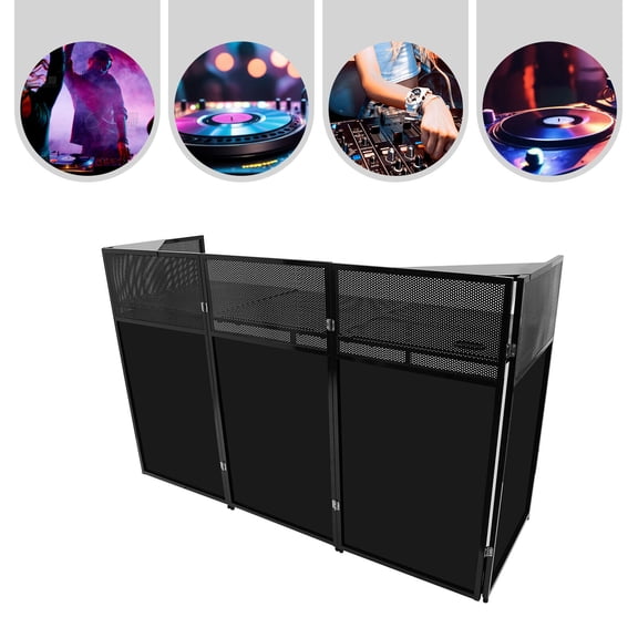 Miumaeov DJ Desk Foldable DJ Stand DJ Booth Table DJ Booth Stand 44lbs Load 73*23*45.3 in