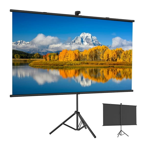 Pantalla para Proyector, Pantalla de Proyector Retractil, 84 Pulgadas 16:9, con Soporte Altura Ajust