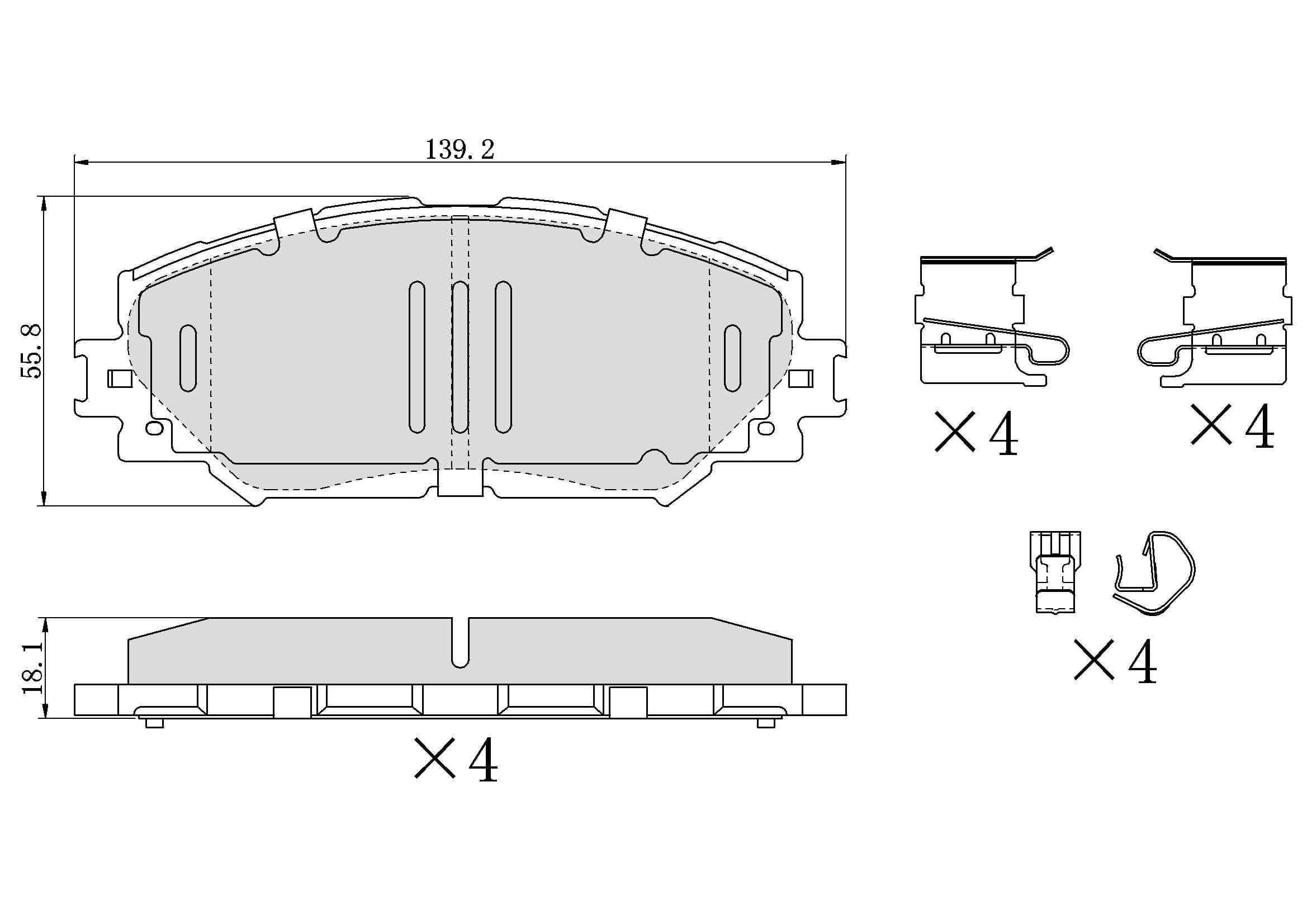 UltraHC 700 Brake Pad Set, Front HC7.1210.0.C, Toyota Corolla 2019-2009