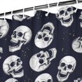 thumbnail image 3 of Navy Skull Pattern Shower Curtain 84"x72" ,Bathroom Decorative Shower Curtains Set with 12 Hooks,Modern Waterproof Washable Shower Curtain, 3 of 6