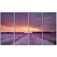 thumbnail image 2 of Beautiful Sunset over Lavender Rows - Landscape Canvas Wall Art, 2 of 3