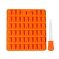 thumbnail image 1 of Molde de silicona con forma de oso de 53 cavidades para chocolate, gomitas, gelatina, galletas, cubitos de hielo (naranja, con gotero), 1 of 7