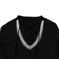 thumbnail image 4 of khonts,Men's Embroidered V-Neck Drawstring T Shirts Oversized Long Sleeve Tee Shirts Stylish Comfy Casual Tops Black S, 4 of 9